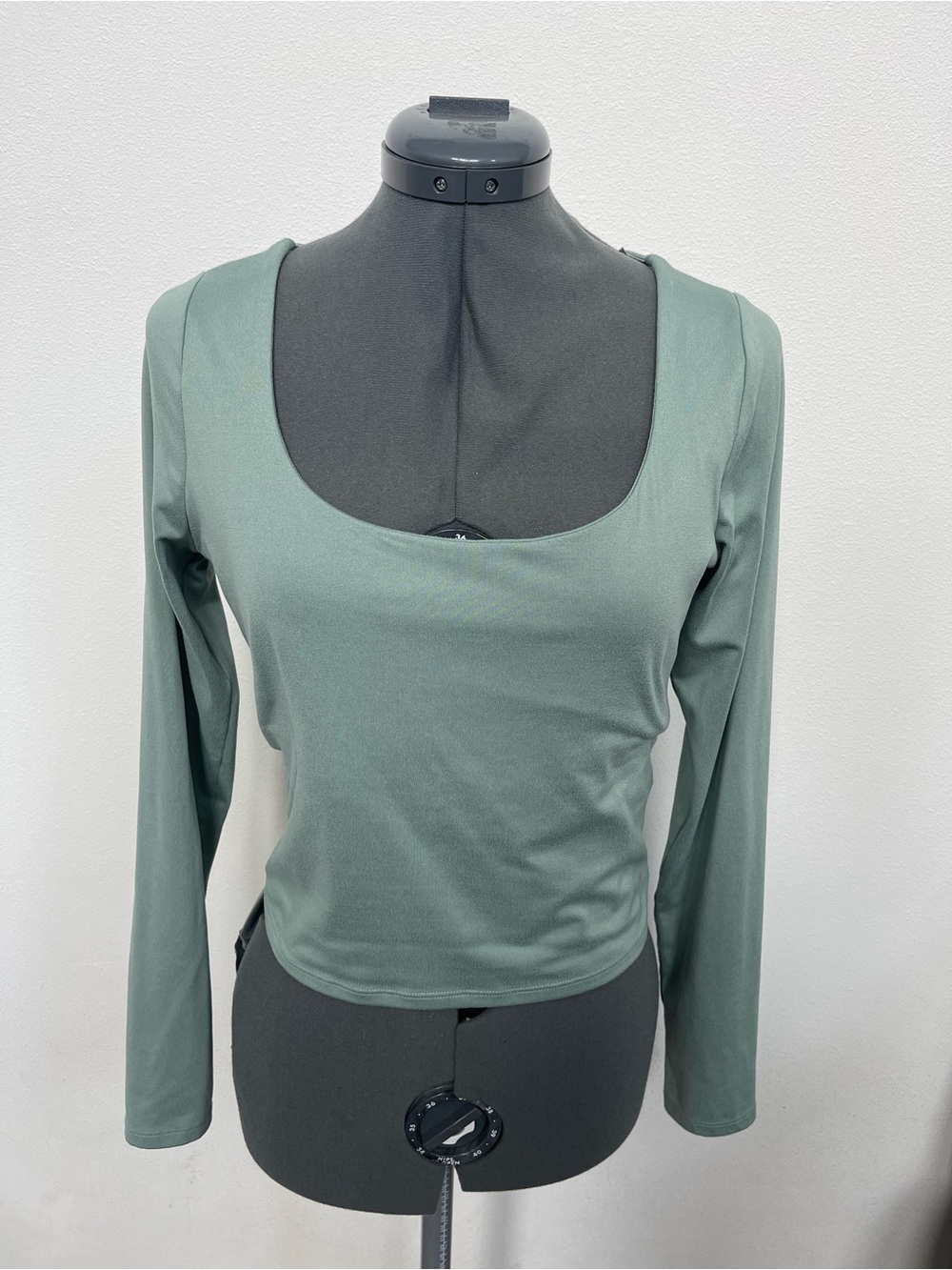 Hollister Classic Scoop Neck Long Sleeve Top - Sage Green